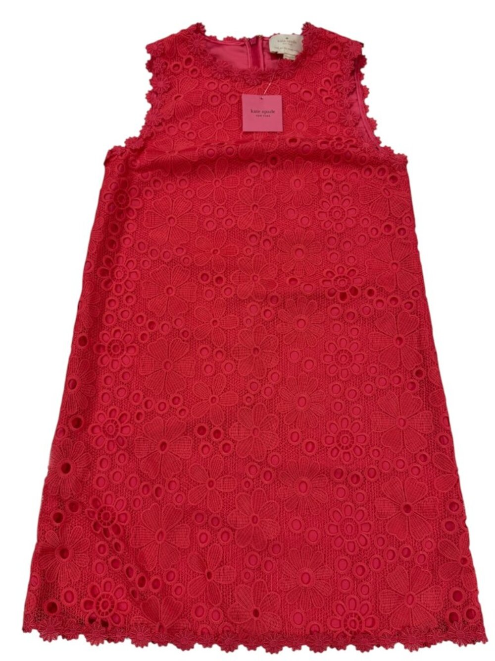 🆕 Kate Spade 🔥 Size 0 Peach Sherbert Lace Shift Dress Brand NWT 🏷️ $348 MSRP